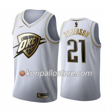 Oklahoma City Thunder Andre Roberson 21 Nike 2019-2020 Valkoinen Golden Edition Miesten Pelipaidat Swingman 